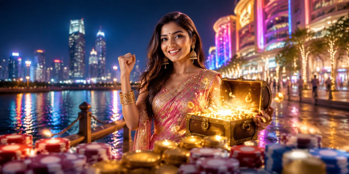 VIP section with neon casino and exclusive benefits